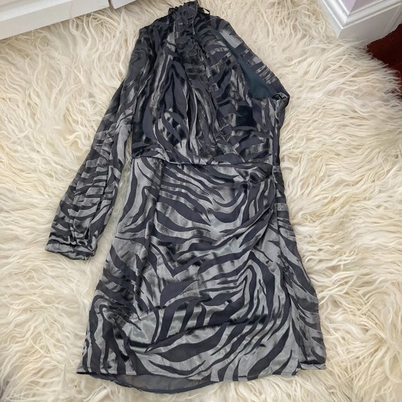 IRO Nimas one-sleeve draped devoré-velvet mini dress - Picture 14 of 15